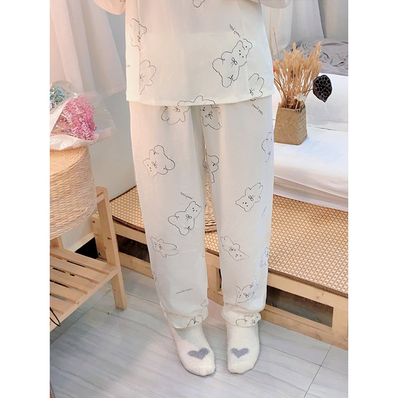 Wholesale matching family pajamas, square neckline long sleeve and pants 2 piece pajamas, pajamas for women set