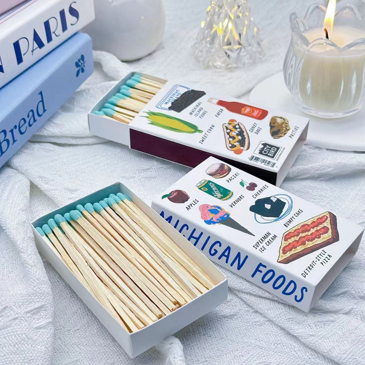 Wooden tip packing long safety fireplace matches large household box candle Match box customize advertising hotel 4inch matches