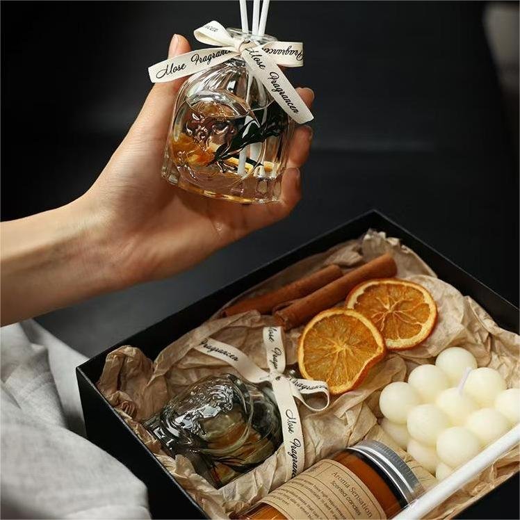 New Arrival Christmas Customized Perfume Candle Gift Box Set With Reed Diffuser