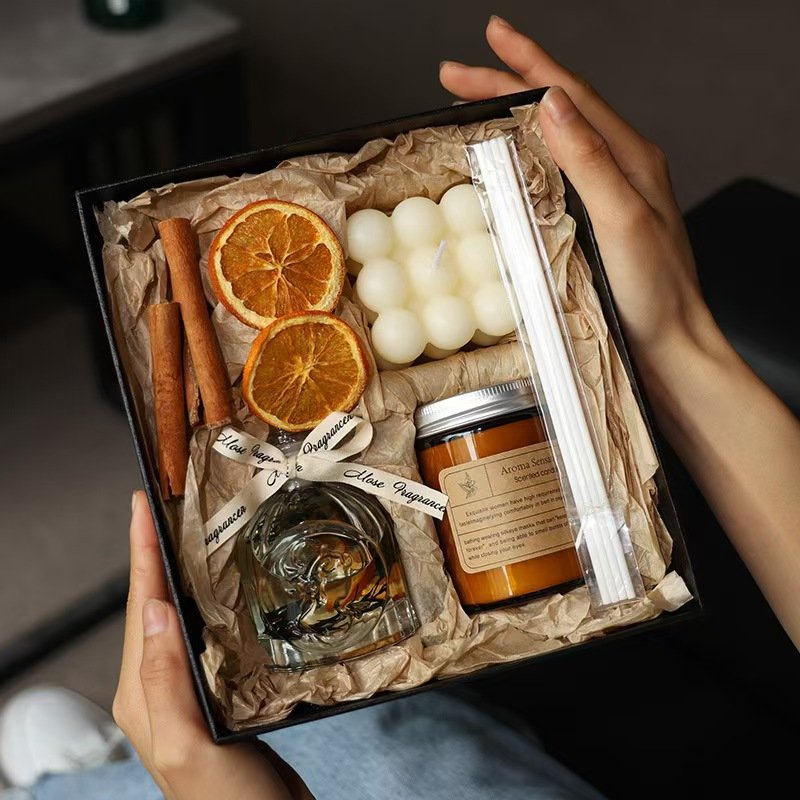 New Arrival Christmas Customized Perfume Candle Gift Box Set With Reed Diffuser