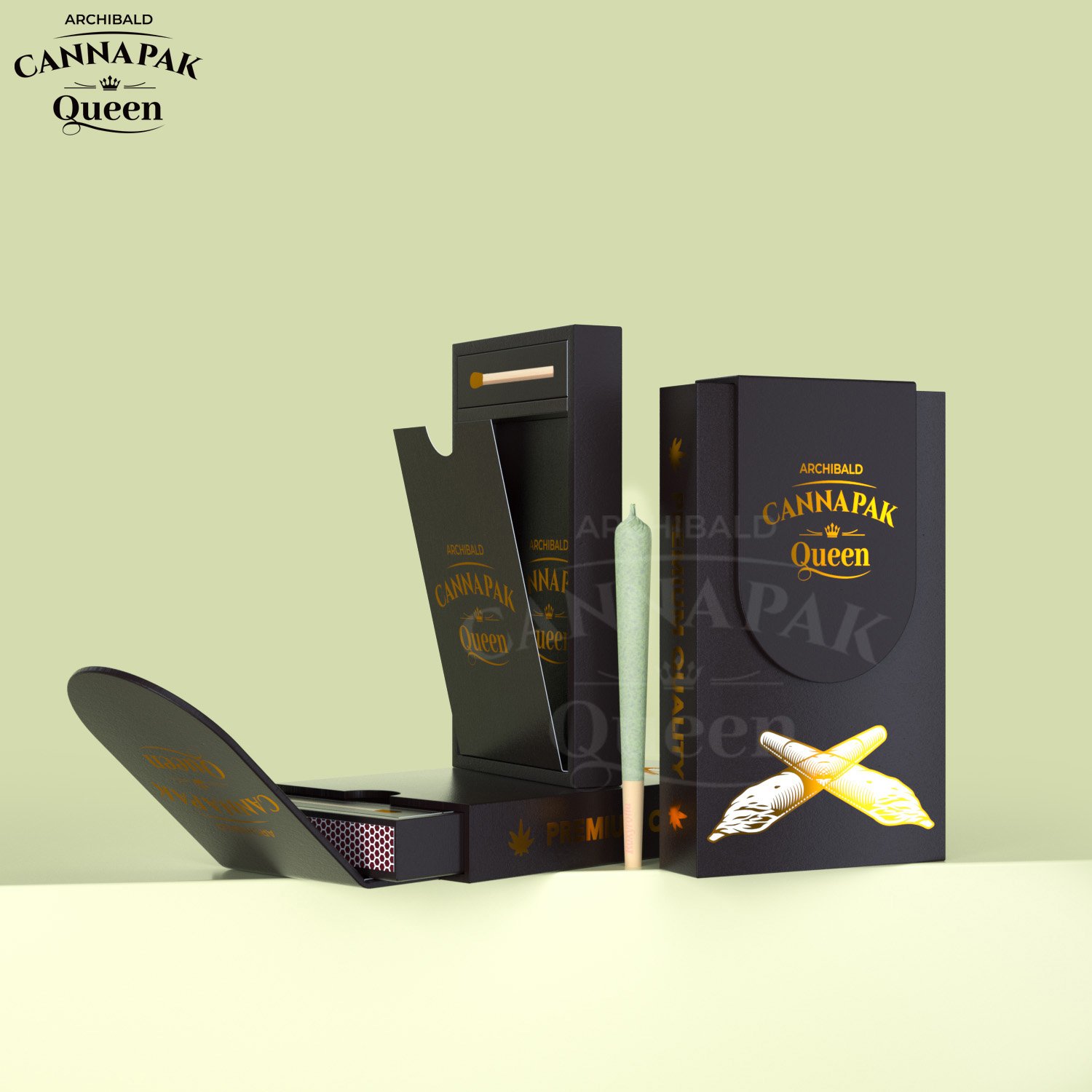 Archibald Exported Good Quality Tobacco Box Child Resistant Slide Out Cassette Tape Pre Roll Packaging Boxes With Match