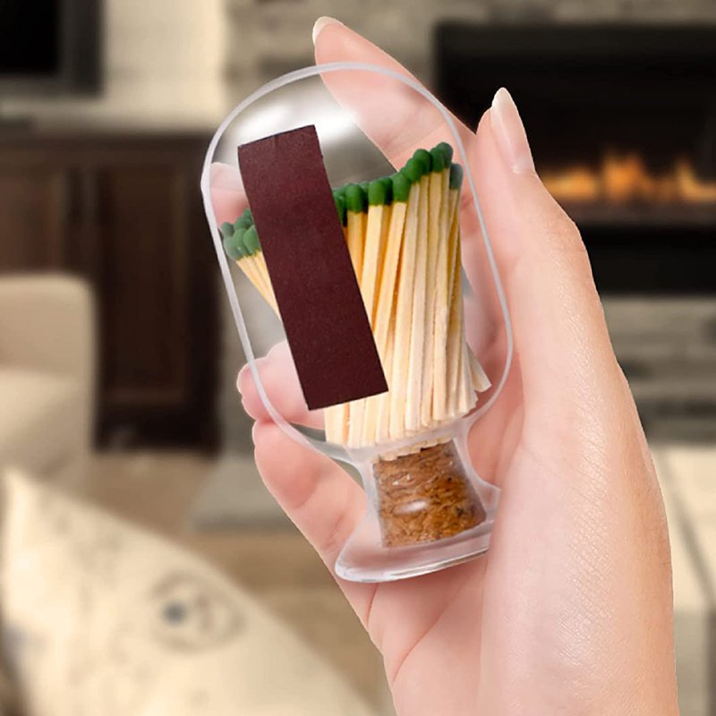 Glass Match Holder with Striker in a Jar for Decorative Home Decor Gifts
