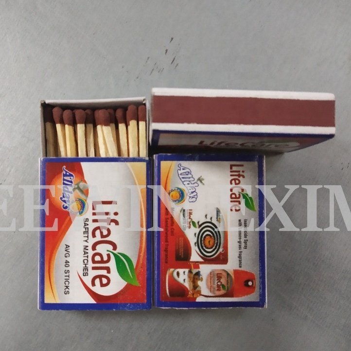 Customised safety matches with different color heads in bulk sale for export to Africa from factory direct