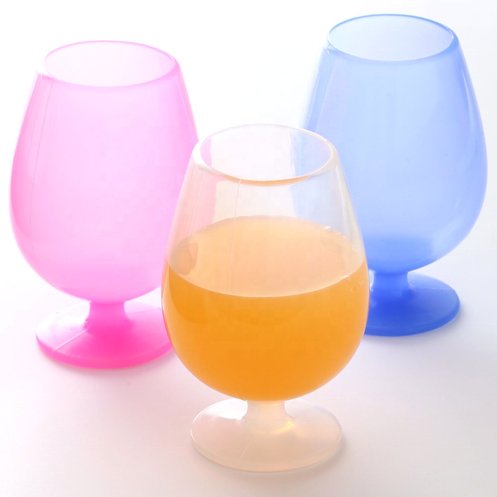 silicone cup Silicone Wine Glasses With Matching Silicone Straws