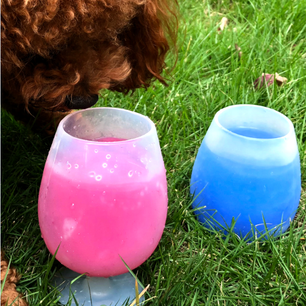silicone cup Silicone Wine Glasses With Matching Silicone Straws