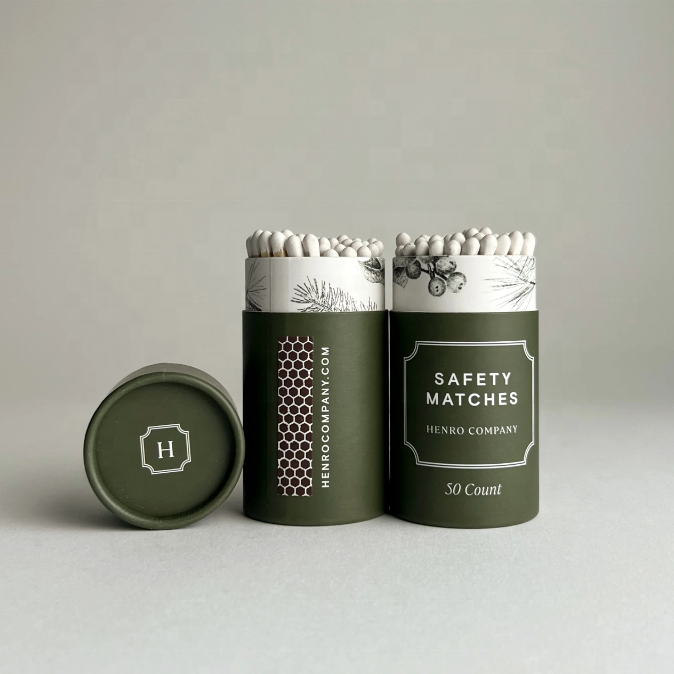 Custom Logo Long Sticks Matches Matchstick Packaging Tube Cylinder Match Paper Tube matches