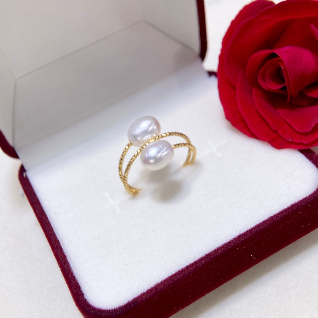 Wholesale Hot sale natural freshwater rice pearl ring all-matched female rings fashion women jewelry