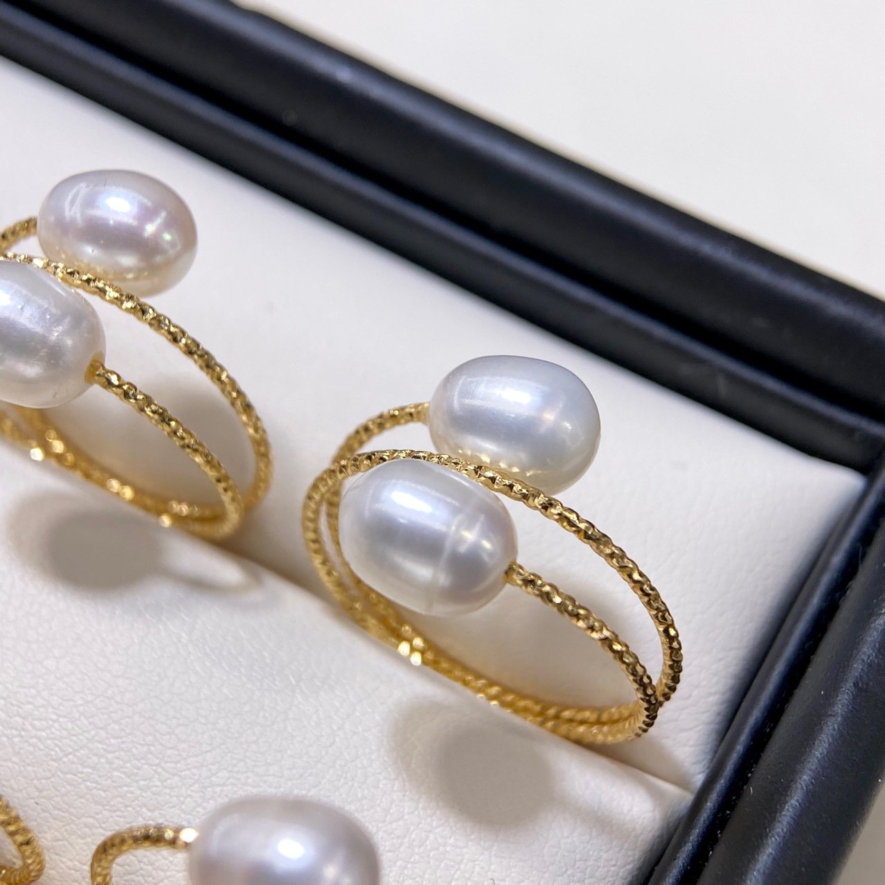 Wholesale Hot sale natural freshwater rice pearl ring all-matched female rings fashion women jewelry