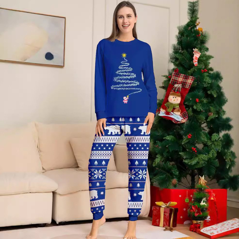 Hot Sale Christmas Family Pajamas Long Sleeve Loungewear Family matching outfits for Kids Night Pyjamas