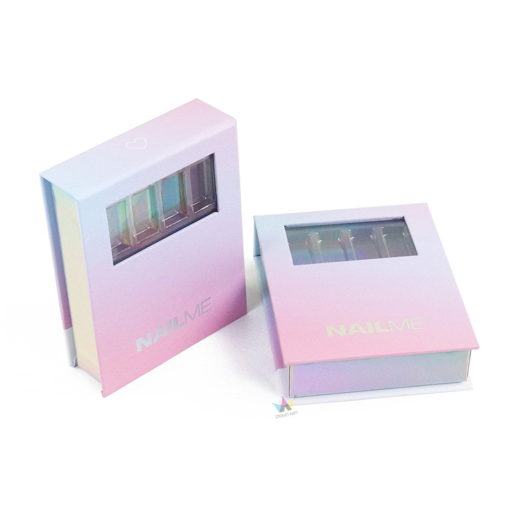 Lip gloss custom direct sales surprise gift box Craft printing contact lens packaging Transparent window color nail paper box