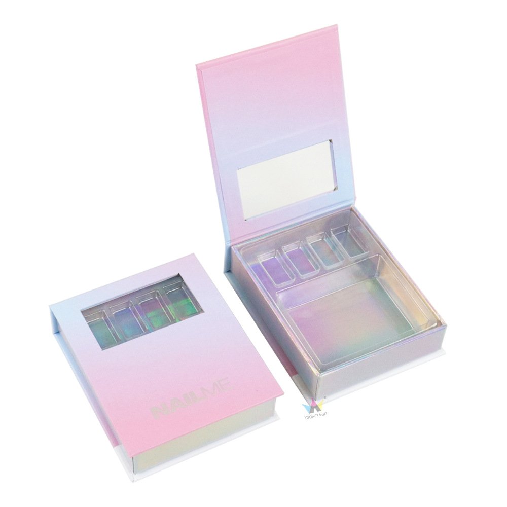 Lip gloss custom direct sales surprise gift box Craft printing contact lens packaging Transparent window color nail paper box