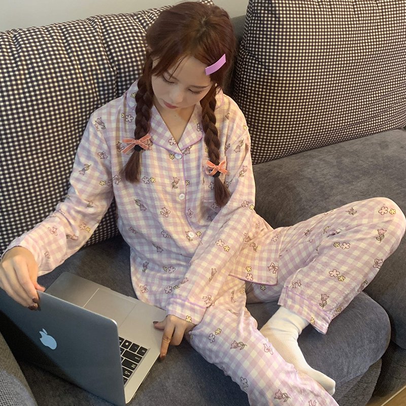 High quality pajamas, comfortable 2-piece pajamas for women set with long sleeves and pants, wholesale matching family pajamas