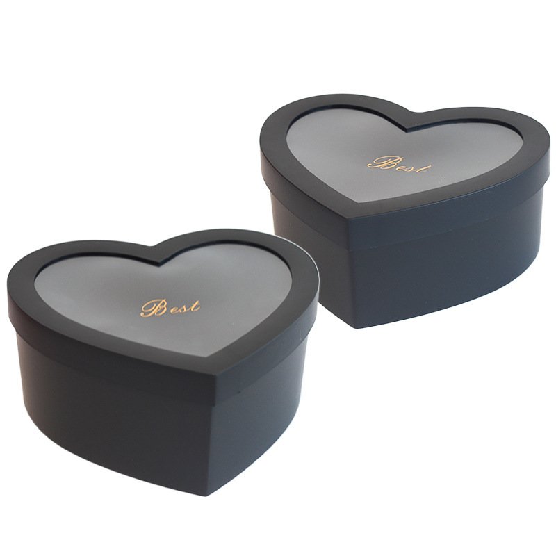 Valentine's Day Mothers Day Chocolate Sweets Rose Flower Packaging Heart Shaped Gift Box With Window