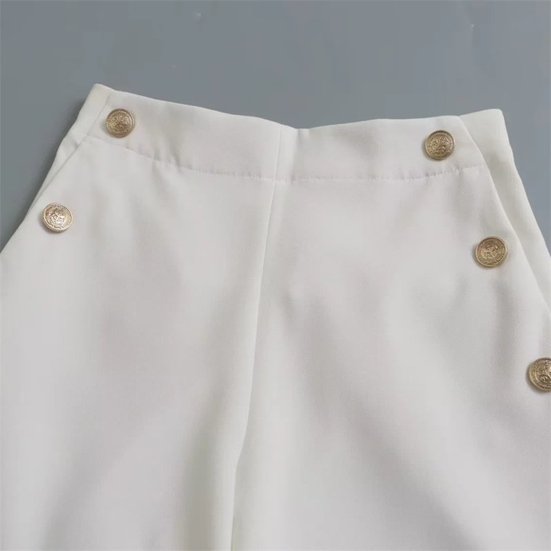 TAOP&ZA 2023 autumn new women's all-match pencil pants loose high waist button-trimmed casual pants 9929020 9929120