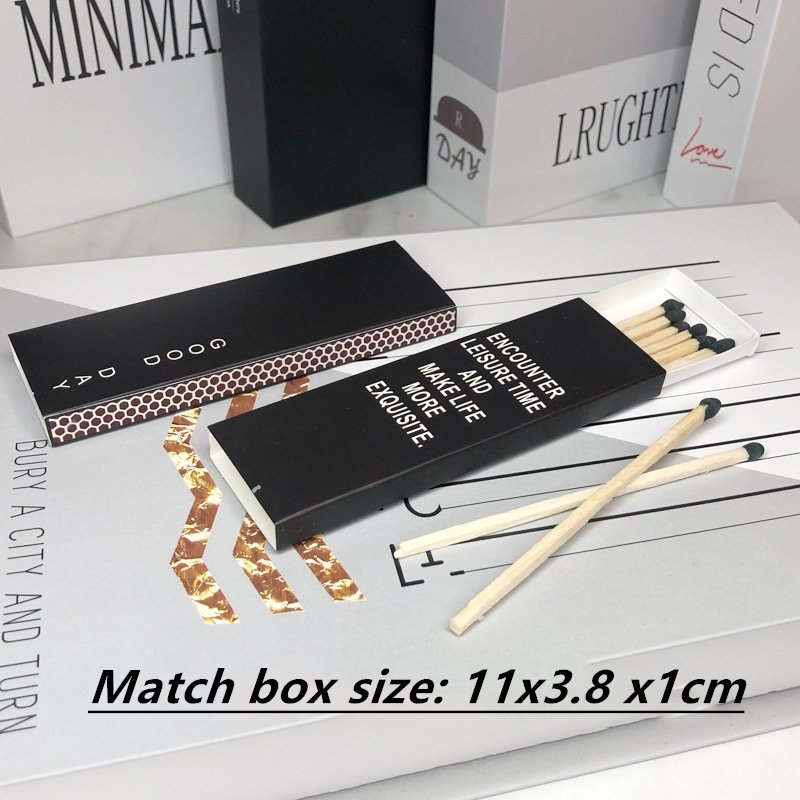 Hot sale black and white match wooden stick matches custom hotel advertising safety matchbox household matches