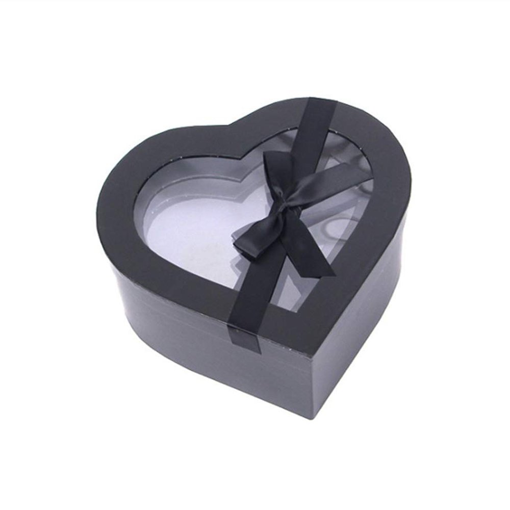 lowers Packaging Strawberries Sweets Gift Box Valentines Cookie Box Hearts Treat Box with Clear Lid