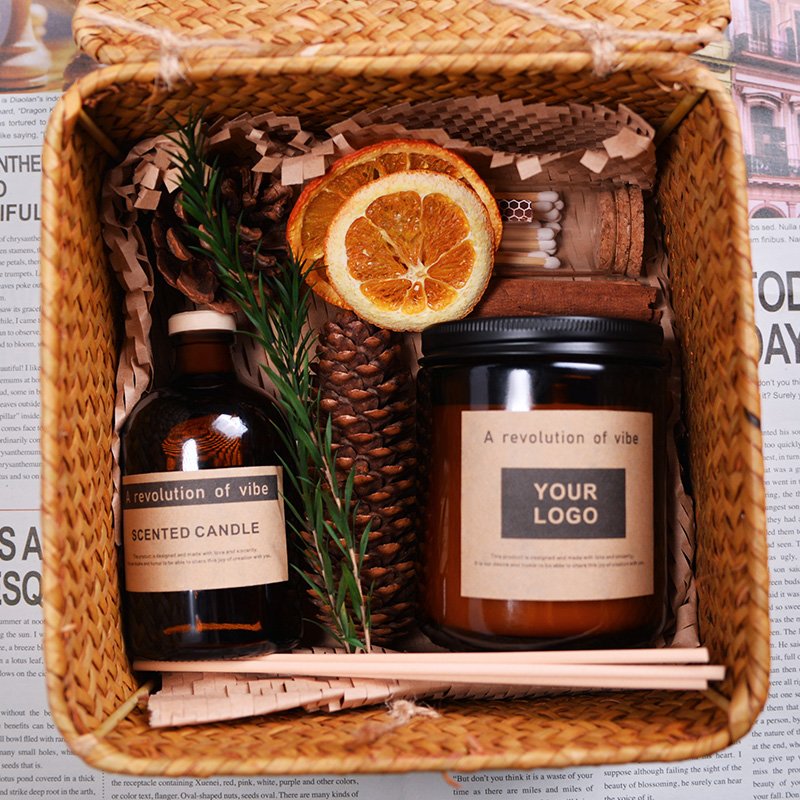 KWECO Wholesale Valentines Day Gift Set Scented Candle And Reed Diffuser Valentines Scented Candle Set With Luxury Box