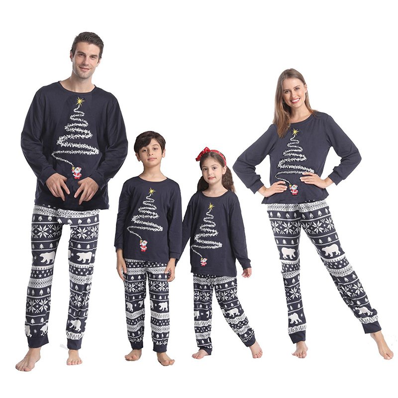 PASUXI Family Christmas Pajamas Set Fashion Print Father Mother Kids Dog Family Matching Clothes Outfits Family Sleepwear