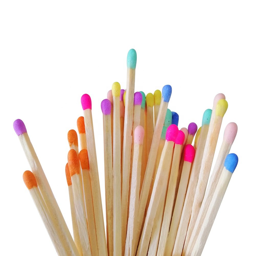 Premium Wooden Colored Safety Matches for Lighting Candles with Match Striker On The Bottle
