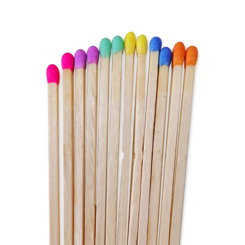 Premium Wooden Colored Safety Matches for Lighting Candles with Match Striker On The Bottle