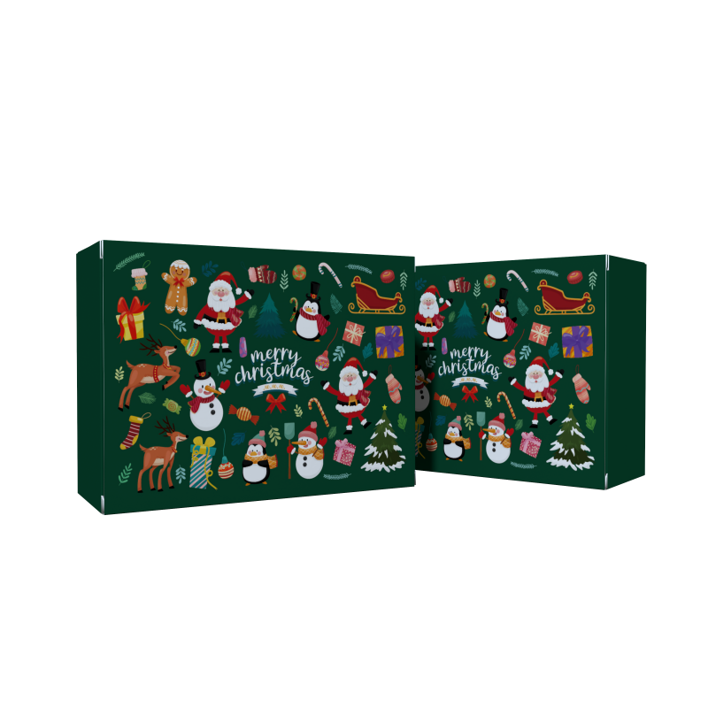 Custom colorful paper gift box high-grade christmas shipping mailer box matching paper bag