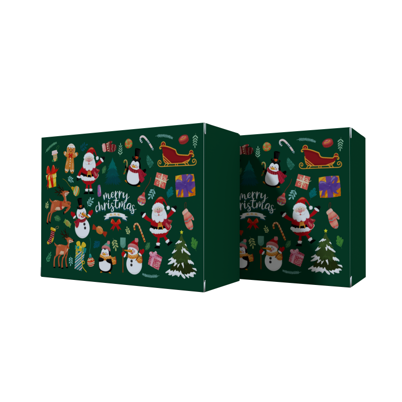 Custom colorful paper gift box high-grade christmas shipping mailer box matching paper bag