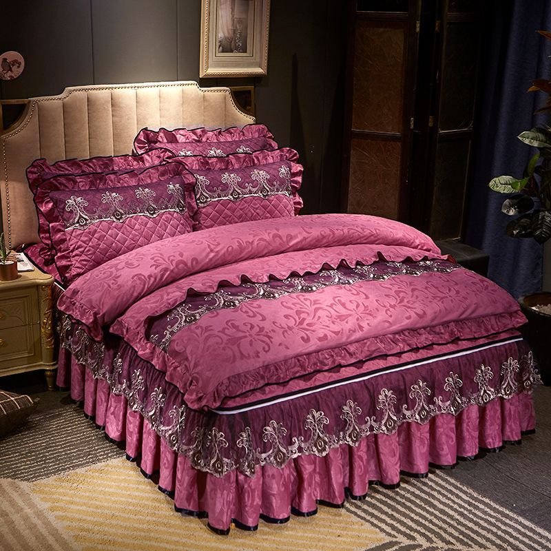 hot sale 24 pieces bedspread set king size bed cover with curtains and matching bathroom sets 24 pcs bedding set