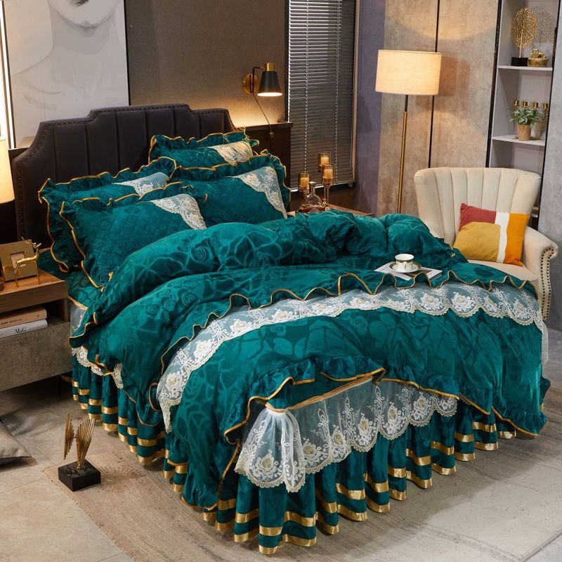 hot sale 24 pieces bedspread set king size bed cover with curtains and matching bathroom sets 24 pcs bedding set