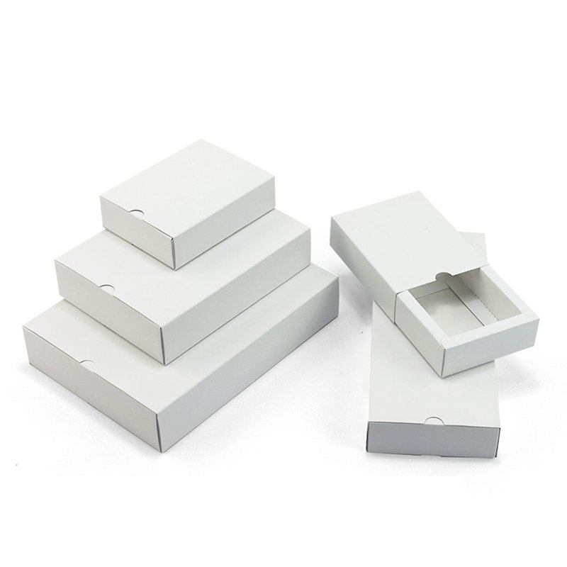 White Black Kraft Drawer Paper Box Custom Logo Folding Soap Recycled Brown Kraft Paper Box Packaging