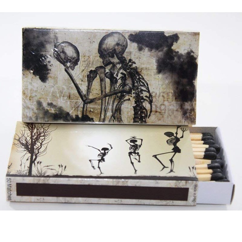 black matchsticks custom printed box matches