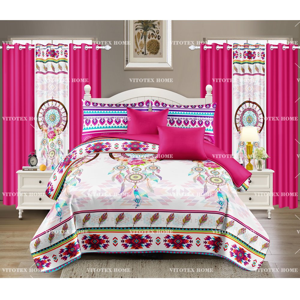 China Factory bedding sets with matching curtains curtains sets 8 piece bedding bedspread set and king size for all season