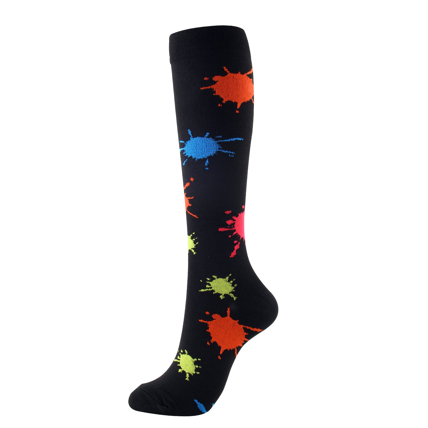 Factory Custom Polka Dot Color Matching Stripes Colorful Cotton Breathable Sports Compression Sports Stretch Socks