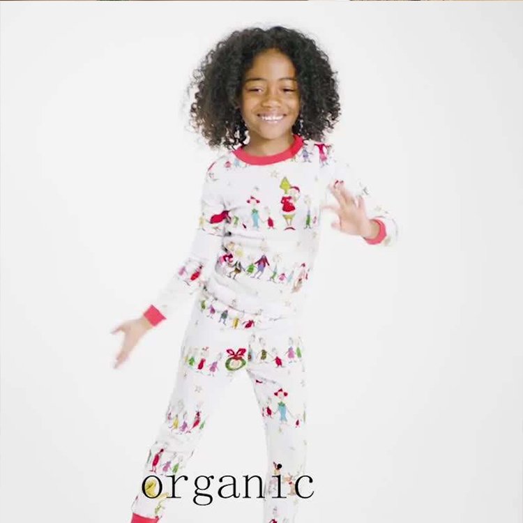 Family Christmas Pajamas Maternity family matching christmas outfits Organic Cotton Bamboo Mom Pajamas and Kids Pajama Set