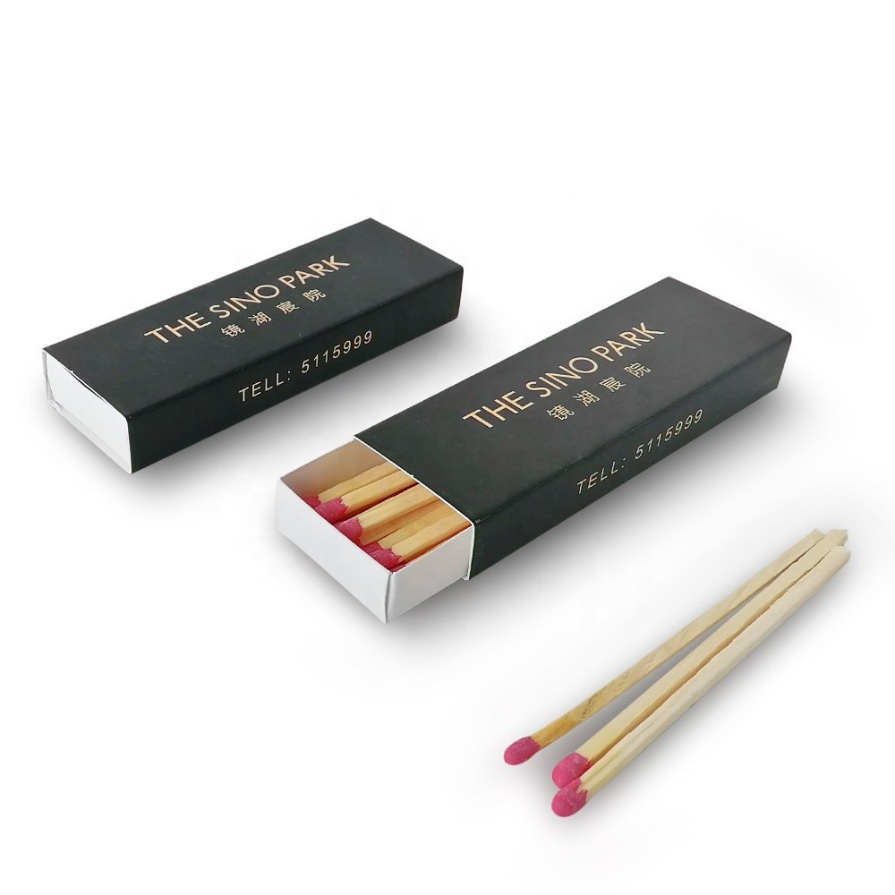 Safety long wooden stick cigar matches with custom matchbox