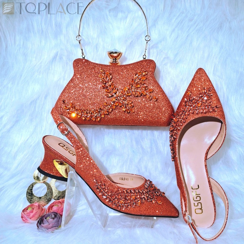 Hot Sale Blue Color Nigeria Wedding Italian Shoes And Matching Bag Fashion Match Women African Shoes And Bag Set