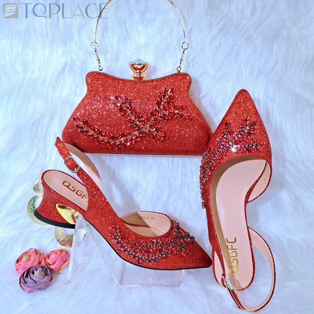 Hot Sale Blue Color Nigeria Wedding Italian Shoes And Matching Bag Fashion Match Women African Shoes And Bag Set