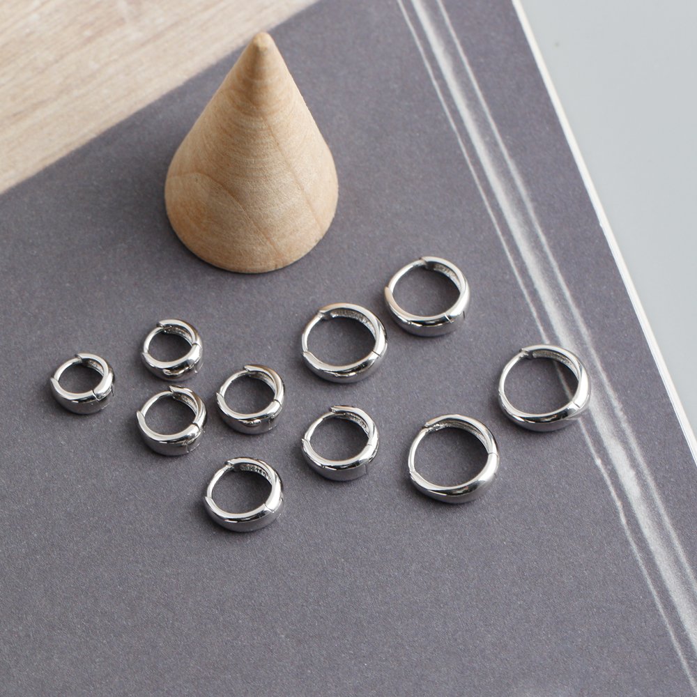 New 925 Sterling Silver geometric minimalist all-match simple pear plain Minimalist Round Hoop Earrings jewelry for women