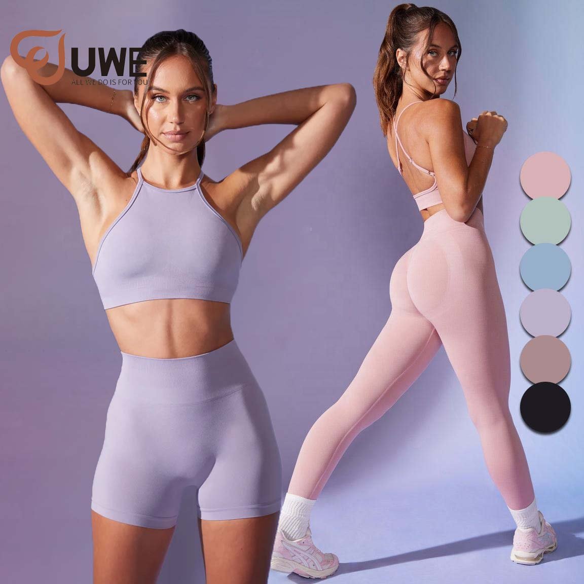 Women 5 Piece Set Seamless Activewear Set Free Match Bra Shorts Leggings Workout Yoga Sets