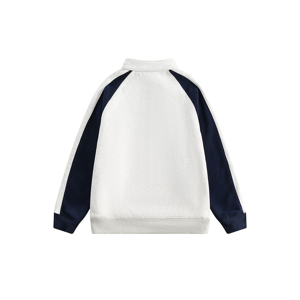 Custom sleeved POLO collar matching color American hoodie women oversize casual all-over top