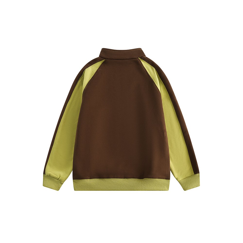 Custom sleeved POLO collar matching color American hoodie women oversize casual all-over top