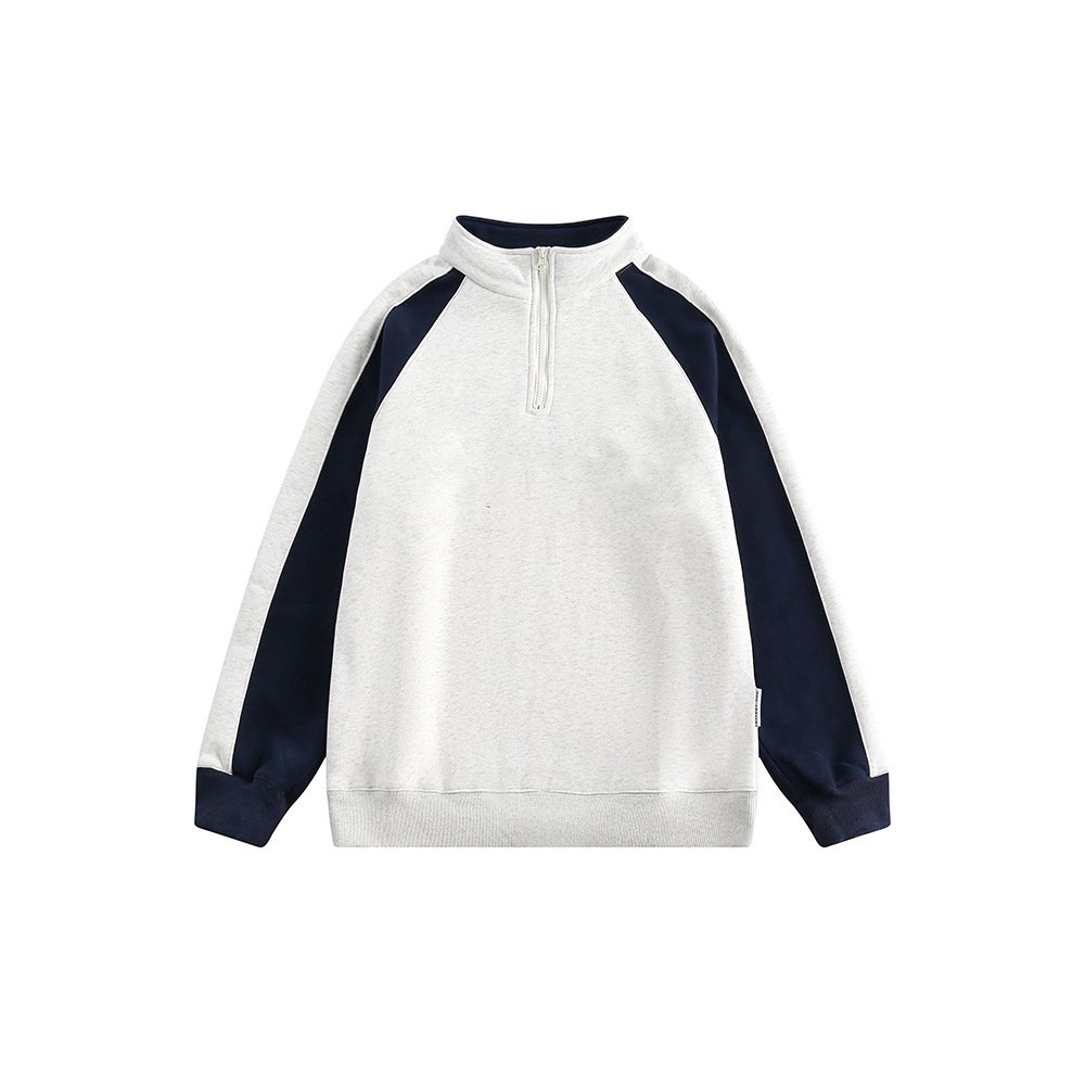 Custom sleeved POLO collar matching color American hoodie women oversize casual all-over top