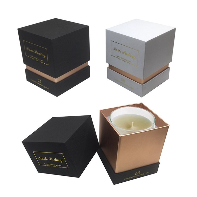 eco friendly kraft linen tealight white candle luxury packaging set gift boxes luxury