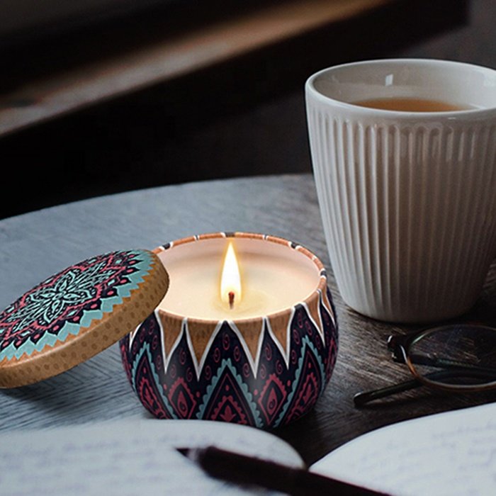 Luxury Gift Set Metal Aroma Tins Jar Candle Soy Wax Scented Candles
