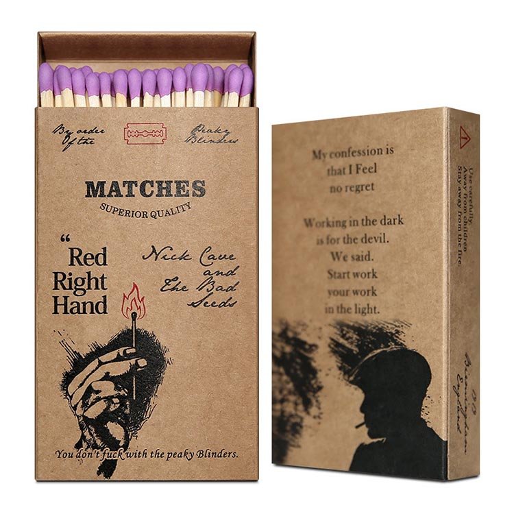 Custom high quality cigar matches wholesale black luxury matchboxes for matchsticks
