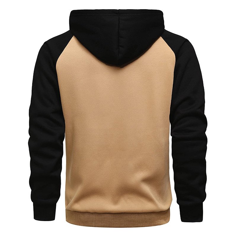 2023 New Autumn And Winter European And American Zipper Men's Color Matching Sports Hoodies