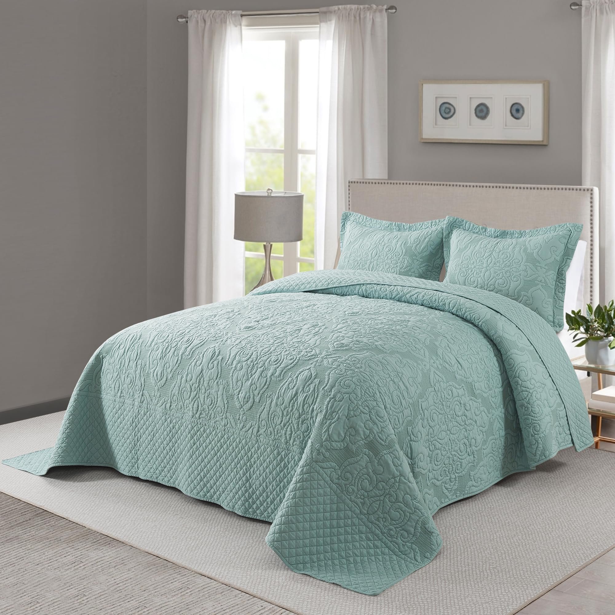Custom Quilt Bedding Set Random Colors Plain Summer Quilt Embossed Ultrasonic Polyester Quilt