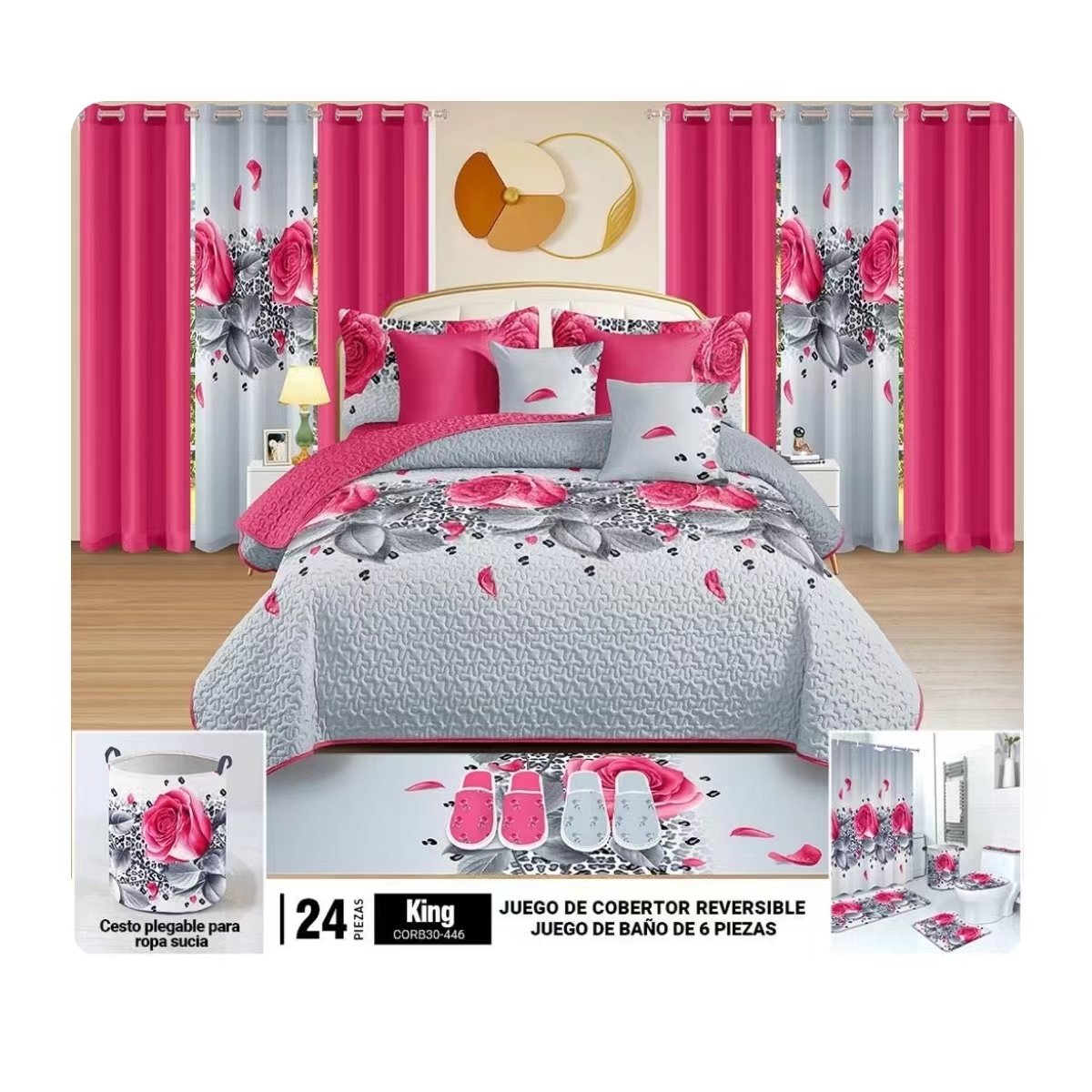 Best selling 24 piece bedding sets with matching curtains cotton bedding set with match curtains