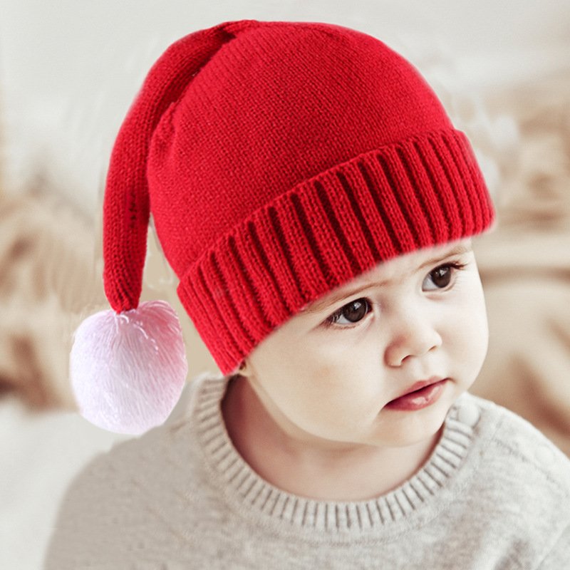 Family Matching Christmas Hat Winter Warmer Mother & Baby Knit Cap Xmas Parent-Child Pom Beanie Hat Santaa Crochet Hats