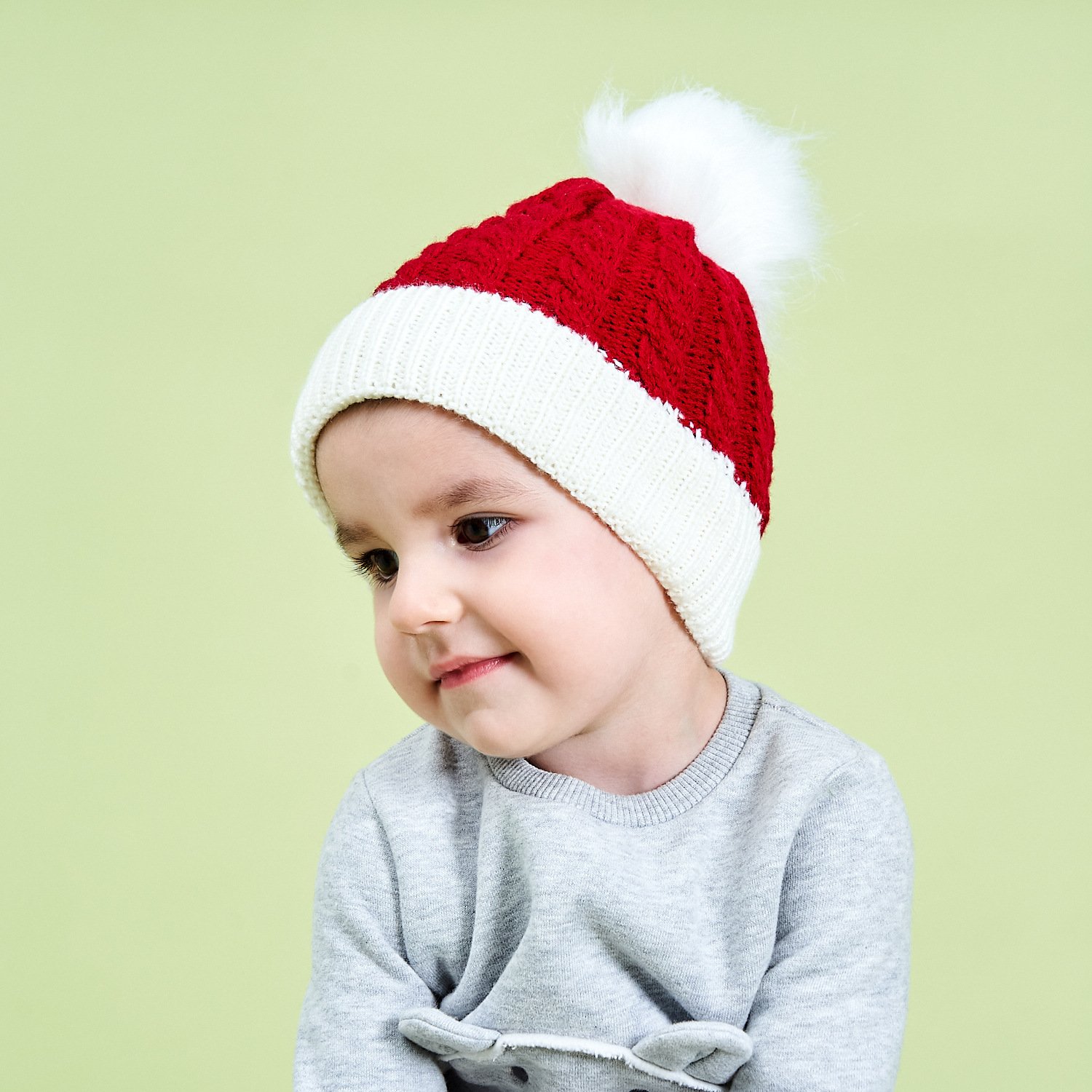 Family Matching Christmas Hat Winter Warmer Mother & Baby Knit Cap Xmas Parent-Child Pom Beanie Hat Santaa Crochet Hats