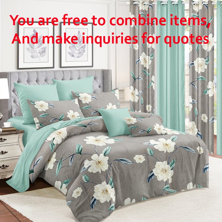 Printed 100%Polyester Microfiber Bedding Set Super Soft Comforter Set With Matching Curtains